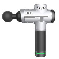 JUFIT Fascia Massage Gun/Muscle Massage Gun with 6 Speed Levels and 4 Replaceable Massager Heads Handheld Cordless Electric Vibration Percussion Deep Muscle Massager