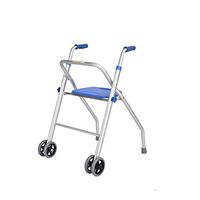 Four-Legged Elderly Walker Folding Seat with Wheel Trolley for Disabled Lower Limb Training