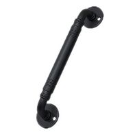 Liweibao Handle Black Iron Pipe Pull Handle, Bar for Gates Garages Sheds Bow Handle Boat Handles Handrail Grab Screw Mounted Sliding Barn Handle (Color : Black, Size : 175mm30mm)