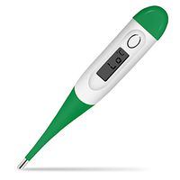 Household Digital Thermometer Flexible Tip Kids Baby Adult Thermometer for Rectal Oral Underarm Use,Waterproof Fast Readings Temperature with Fever Indication LCD Display and English Manual