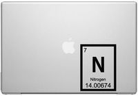Nitrogen Periodic Element Science Macbook Car Tablet Art - Black Vinyl Decal for 13" Macbook