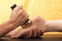 Urban kings KANSA Wand Bronze Capped Body Massager with Wooden Handle | Benefits of Alloy Metal Massage for Detoxification and Deep Relaxation (Large)