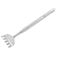uxcell® Telescopic Portable Massage Back Scratcher 51cm Length Silver Tone