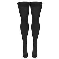 Nuvein Medical Compression Stockings, 20-30 mmHg Support, Women & Men Thigh Length Hose, Closed Toe, Black, Large