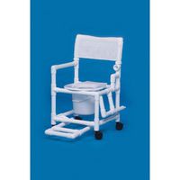 Standard Line Commode with Footrest and Left Drop Arm Mesh Bag Color: Blue