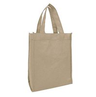 12 Pack Party Tote Bags, Fun Bags, Economy 8" Khaki Bright Color Party Favor Tote Gift Bags with Handles,Small Size Gift Bag -Non-Woven Material (Khaki, 12)