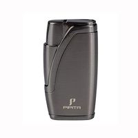 PIPITA Windproof Cigar Lighter Pocket Torch Lighter Metal Gas Cigarette Butane Lighter 2 Jet Blue Flame Refillable Lighter with Punch