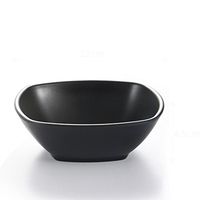 donfohy Matte black four areas bowls, rice porridge, soup, impact washable, home artificial porcelain tableware soup bowl, soup, rice,