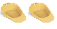 Portable, Easy to Clean Fracture Bed Pan with Built-in Handle - Gold (Pack of 2)