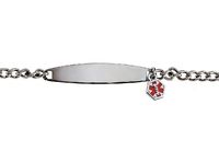 Womens Stainless Medical Alert ID Charm Bracelet