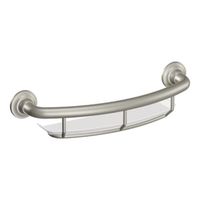 Moen LR2356DBN 16-Inch Grab Bar with Shelf, Brushed Nickel