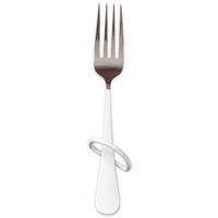 Maddak Stainless Steel Left-Hand Finger Loop Utensil Dinner Fork, Vinyl Handle (746170007)