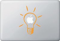 Lightbulb - Idea - D2 - Vinyl Macbook Laptop Decal Sticker (5"w x 6.25"h) (Color Variations Available) (Orange)