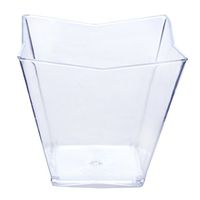 Tableclothsfactory 60 Pcs - Clear Angled Square 3oz Disposable Plastic Dessert Cup