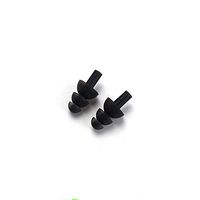 Binglinghua 10 Pairs Soft and Flexible Ear Plugs for Swimming Study Reading Silicone Reusable Swimming Earplugs (Black)