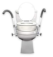 The Ultimate Solution Hinged Raised Toilet Seat with Ultimate Toilet Safety Frame Combo Kit for Bathroom Toilet Height Raise 3.5" Rise (Standard)