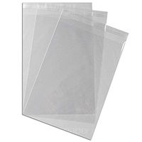 3.5" x 5'' Long inches Food Safe Adhesive Self-Sealing Resealable Clear Plastic Flat Cello Wrap Cellophane Favor Candy Cookie Treat Jewelry Retail Gift Bags 100pcs