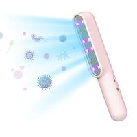 UV Light Sanitizer Portable Ultraviolet Disinfecting Lamp UV-C Light Wand, LED Sterilizer Light for Household Office Travel Baby Pets Stuff Sanitizing (pink)