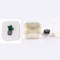 Dual Glasses Contact Lens Case - Travel Contact Lens Case2 Kit with Mirror Solution Bottle Tweezers Container Holder