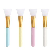 4pcs Face Mask Brush Silicone Facial Mud Mask Brush Handle Rod Soft Facemask Beauty Mixing Skin Care Tool Body Lotion Eye Mask Applicator