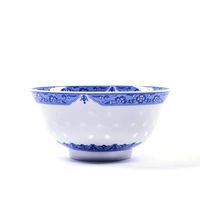 Bowl Bowl tableware ceramic bowl, creative Chinese tableware blue and white porcelain exquisite home eat soup cereal set, blue and white, 6 pack kitchen restaurant gifts Hotel tableware home noodles b