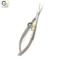 G.S MICRO SCISSORS 3.25" CURVED SUPER FINE BLADES GROOVED HANDLES | G.S BEST QUALITY