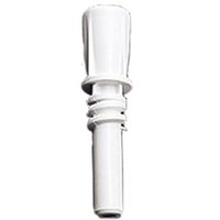 Remco 6200 5.5" Polypropylene Handle Adapter with Threaded Tip, 1-1/4" Diameter, White