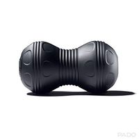 BIVI Cordless Vibrating Dual Ball Roller Massager High Intensity 4-Speed Muscle Workout Recovery Back, Legs Deep Tissue Peanut Shape Replaces Lacrosse Ball Therapy - Black