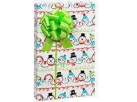 Whimsical Retro Snowmen Christmas Holiday Gift Wrap Paper - 16 Foot Roll