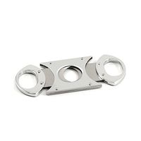 Silver Stainless Steel Double Blade Guillotine Cigar Cutter