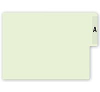 ABC Heavy Duty End Tab File Folder Index Guides, 9 x 12 1/2", Green - 25 Guides