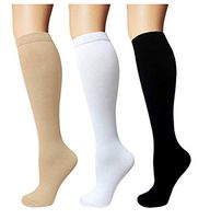 Squeezy Compression Energy Socks (3 Pairs) Stocking for Women and Men, Flight, Travel (Variety 1, L/XL)