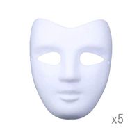Meimasks DIY White Paper Mask Pulp Blank Hand Painted Mask Personality Creative Free Design Mask 5pcs (V face)