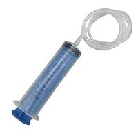 150ML Plastic Syringe and Handy Plastic Tubing Nutrient Measuring Syringe for Oil Change, Drawing Off Fluids, Hydroponics, Pet Plant Feeding