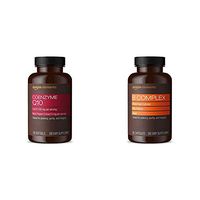 Amazon Elements Coenzyme Q10, 100mg, Black Pepper Extract 5mg, 120 Softgels, 4 Month Supply & B Complex, High Potency, 83% Whole Food Cultured, Vegan, 65 Capsules, 2 Month Supply