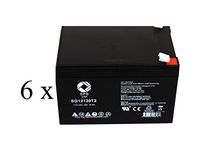 SPS Brand 12V 12Ah Replacement Battery for Wheelchair Scooter MX-12120 (6 Pack)