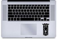 Alice in Wonderland Lock Trackpad Vinyl Decal Sticker Skin for MacBook Laptop in black.