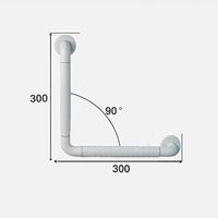 BJLWTQ Bathroom Handrails L-Shaped Stainless Steel Shower Grab Bar, Toilet Anti-Skid Safety Grab Rail Handle (Color : White, Size : 300300 mm)