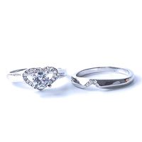YouCY Heart-Shaped Bridal Ring Set Promise Rings Wedding Engagement Rings Jewelry Christmas Gift Size 6 7 8 9 10,Size 9