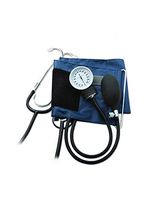 ADC Prosphyg 790 Manual Home Blood Pressure Kit with Attached Stethoscope, Self-Adjusting Large Adult Navy Cuff, and Black Carrying Case