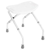 Folding Bath Shower Seat Bathroom Chair Disability Aid Stool Suction Style Feet Stable Framewor, Adjustable Lightweight Shower Bench with Aluminum Legs