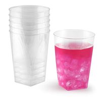 Majestic Settings Hard Clear Plastic Party Tumblers/Cups (100, 10oz Square)