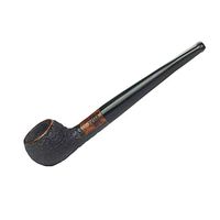 PeiQiH Handmade Tobacco Pipes Set, Detachable Wooden Durable Stilvoll Straight Extra Long Heather Wood Root 3mm Pipe Filters Black Smoking Pipe-B-Carved 125x26x23MM