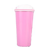 Portable Flip Coffee Cup Shape Mug/Multi-Color 17 OZ (500ml) Stainless Steel Vacuum Flask/Keep Cold and Keep Warm. (Pink)