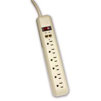ECG EMF-65A Plastic Case Surge Protector with Indicator and Phone Line Protection, 3-Mode, 6-Outlet, 6' Cord, 15 Amps, 120V, 210 Joules