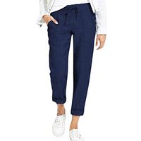 Long Pants,Meet&sunshine Women Casual Lantern Solid Tie Up Daily Loose Elasticity Long Pants Trousers (Blue, XXXL)