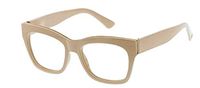 Peepers by PeeperSpecs Women's Shine On Square Reading Glasses, Taupe, 2 x 2