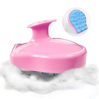 Airror Hair Scalp Massager Scalp Shampoo Brush with Soft Silicon Brush Head Tourmaline Contained (Pink-Blue)