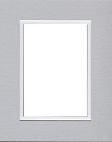 16x20 Double Acid Free White Core Picture Mats Cut for 12x16 Pictures in Nantucket Grey and White
