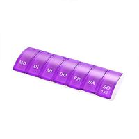 Wansan Weekly Pill Box, 7 Day Pill Case, 7 Compartments Travel Pill Case,Portable Pill Organizer for Vitamin Jewelry Earplug (Purple)